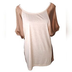 French Laundry Petite Medium Top - Cold Shoulder Satin Sleeves New With Tags